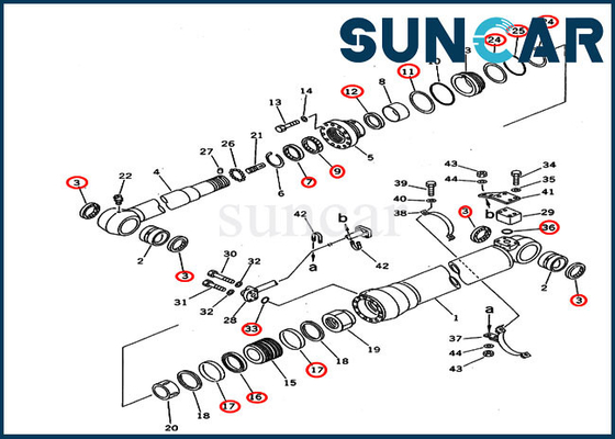 707-99-58200 7079958200 Özel Spec için Kol Silindiri Tamir Conta Takımı. Modeller PC220-5C PC220LC-5C Komatsu