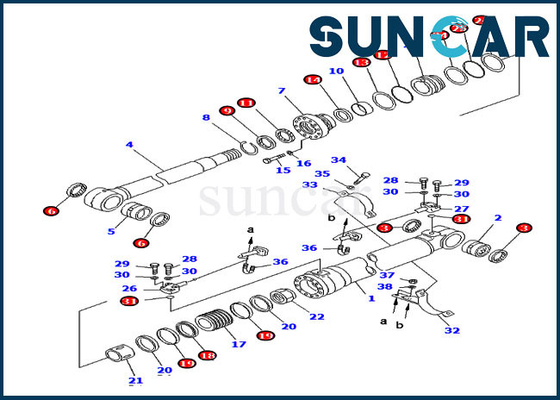 Bom Conta Kiti Hidrolik Silindir 707-99-58260 Komatsu Ağır Ekipman PC220-6 PC250LC-6L'ye Uyar
