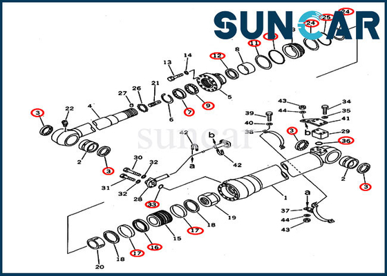 707-99-58350 PC220-6Z PC230LC-6 Komatsu Ekskavatör Kol Silindiri için Conta Kiti Değiştirme Servis Kiti
