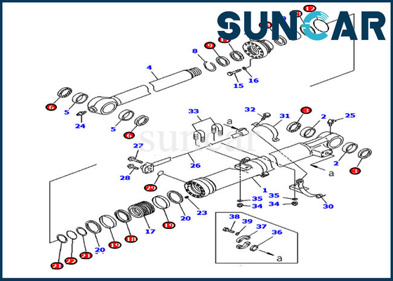 707-99-58060 Denizaşırı Versiyonu İçin Kova Conta Tamir Takımı PC220LC-7 PC270-7 Komatsu Silindir Kitleri