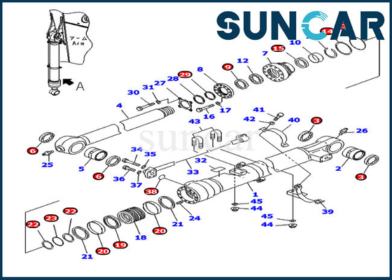 707-99-47851 PC220-7 PC220LC-7 Komatsu Kova Silindiri Servis Kiti OEM Değiştirme Conta Kiti