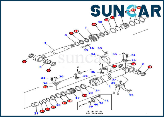 707-00-50620 Komatsu Ekskavatör PC220LC-7L PC240LC-7K için Servis Kiti Bom Silindir Conta Kiti