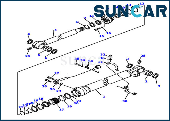 707-98-47670 Conta Tamir Takımı PC220LC-6LE PC250LC-6LE Komatsu Hidrolik Silindir Kovasına Uyar