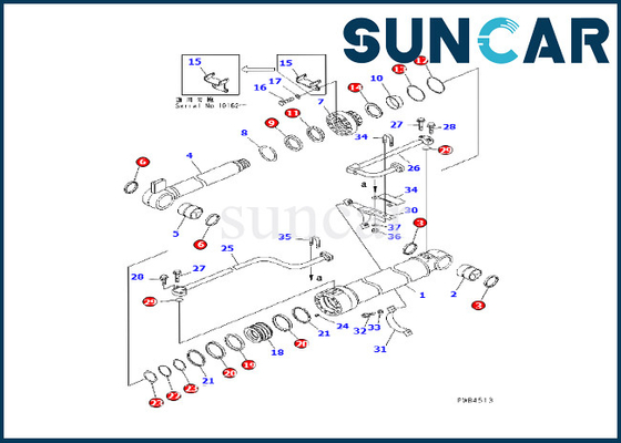 Komatsu 707-98-46220 Bom Silindir Sızdırmazlık kiti PC228USLC-1 PC228USLC-2 Ekskavatör için Uyar