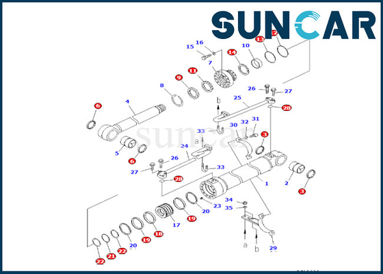 PC228USLC-3S PC228US-3-AA Komatsu 707-99-47780 Bom Silindir Conta Kiti Hidrolik Değiştirme Kitleri