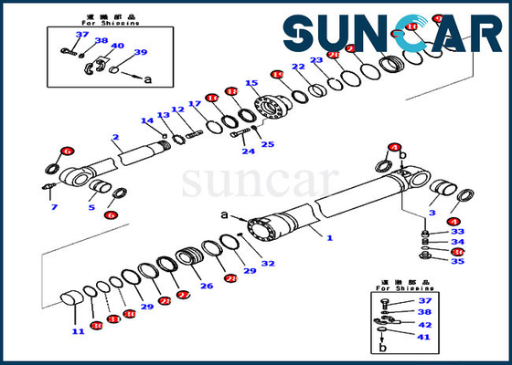 721-98-00420 Kol Servis Kiti PC290LC-11 için Silindir Conta Kiti PC290LC-8 Komatsu İç Parçaları