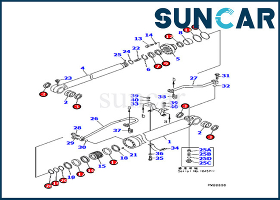 707-99-57280 7079957280 Kol Silindir Tamir Dükkanı Komatsu Kazıcı PC228UU-1 için