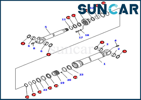 Komatsu İç Parçalar 707-99-59040 PC290LC/NLC-8 Yüksek Erişim Kolu için Kova Silindir Conta Kiti