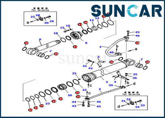 Komatsu 721-98-04330 7219804330 PC290LCI-11 Tamir Takımı Hidrolik Silindir için Bom Sızdırmazlık Kiti