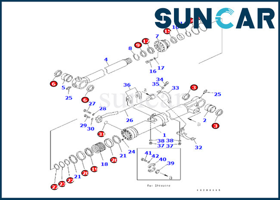 Kova Silindiri Tamir Takımı Komatsu, PC240LC-8K için 707-99-47890 707-99-47890'a Uyar PC240NLC-8K