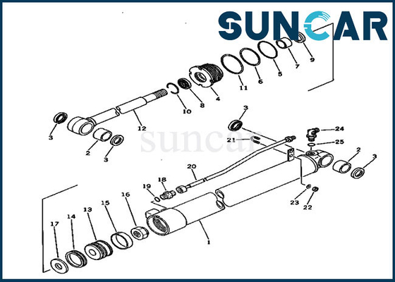 PC30-1 PC30-3 20S-63-66101 Hidrolik Silindir Komatsu Ekskavatör Tamir Takımları için Kol Conta Takımı