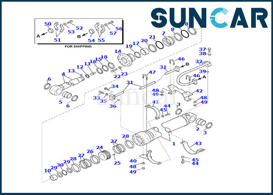 Komatsu 7079976160 Kol Silindiri Tamir Contası Kiti 707-99-76160 PC220LL-8 için PC240LL-10 PC290LL-11