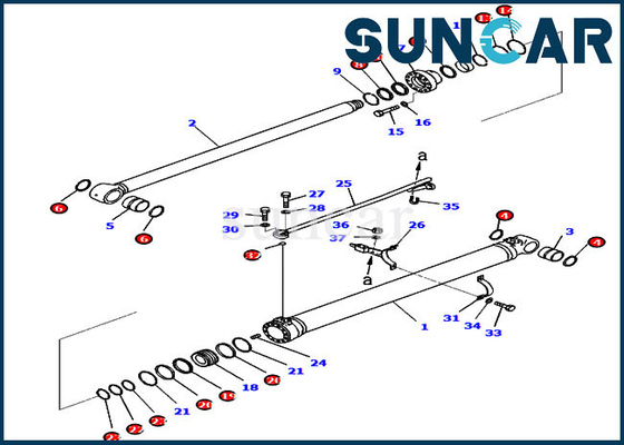 707-99-47150 7079947150 PC228USLC-10 Komatsu Servis Parçaları için Bom Silindir Conta Tamir Takımı