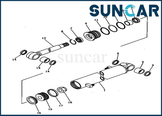 20S-63-02030 PC30-6 Komatsu Ekskavatör Değiştirme Conta Kitleri için Kol Silindiri Servis Kiti