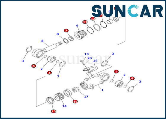 Komatsu Bıçak Kaldırma Silindiri Conta Kiti 707-98-12670 7079812670 PC25R-8 PC27R-8 PC27R-8 için