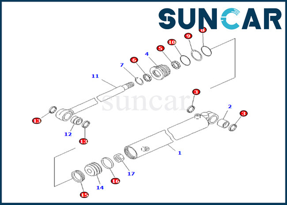 Bom Dönüş Silindiri Conta Kiti 707-98-23130 7079823130 PC25R-8 PC27MR-1 PC27MRX-1'e uyar