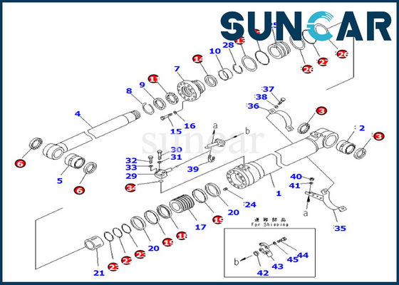 7079959330 707-99-59330 Komatsu Bom Silindiri Tamir Takımı PC290-8K PC270-8 PC270LC-8'e Uyar