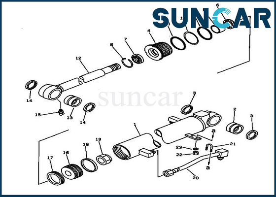 PC30-6 Komatsu Hidrolik Silindir 20S-63-02040 Kepçe Tamir Contası Kiti Ekskavatör Değiştirme Servis Kiti