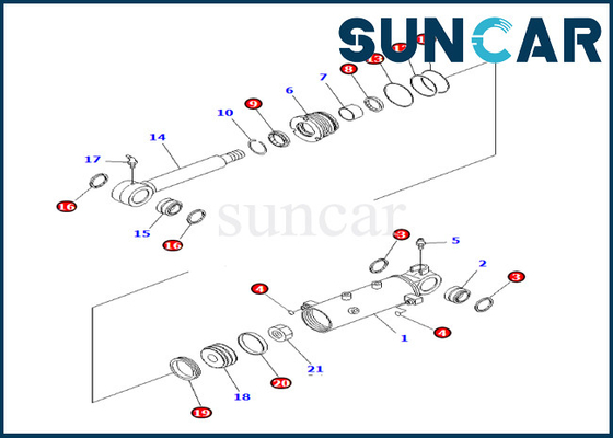 707-98-24930 7079824930 Komatsu 8-24930 Komatsu PC30MR-3 PC27MR-3 PC27MR-2 için Bıçak Kaldırma Silindir Conta Kiti