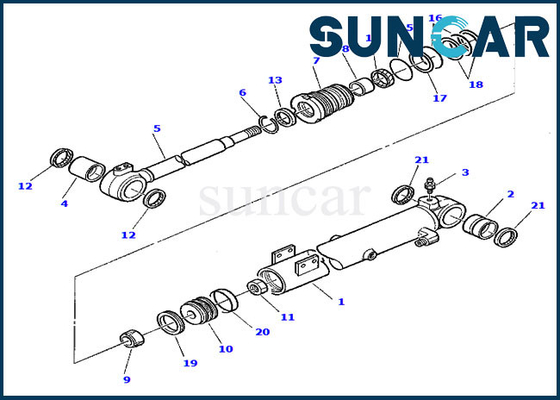 878000412 Bom Silindir Conta Kiti Aşınma Direnci Değiştirme PC30-7 Komatsu Ekskavatör Sızdırmazlık Kiti