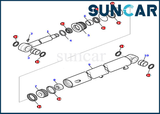 Komatsu 878000204 Bom Salıncak Contası Tamir Takımı PC30-7 PC35R-8 Hidrolik Silindir Servis Takımları