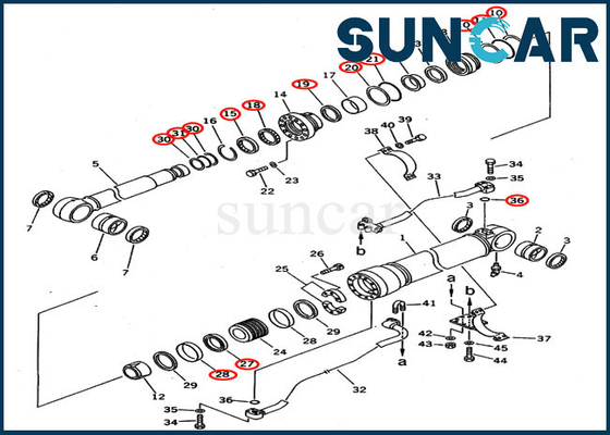 707-99-58210 PC300-5 PC300LC-5 Denizaşırı Versiyon Komatsu Ekskavatör için Bom Silindir Servis Conta Kitleri