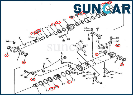 Kol Yağ Keçesi Kiti 707-99-67110 Silindir Tamir Takımı 7079967110 Komatsu PC300-5 PC310-5 Ağır Ekipmana Uyar