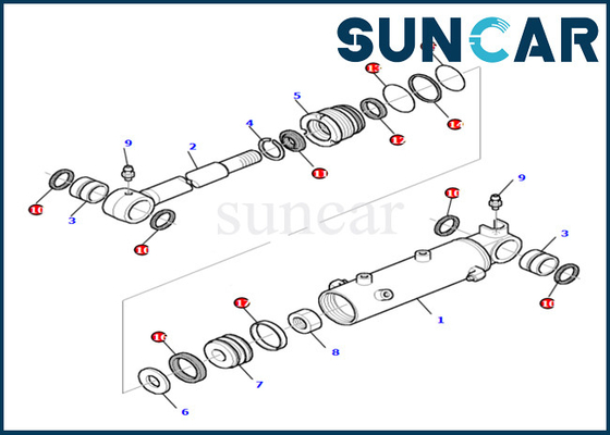 Yüksek Kaliteli Aşınmaya ve Yağa Dayanıklı Bıçak Silindir Conta Kiti PC27R-8 Komatsu 878000524'e Uyar