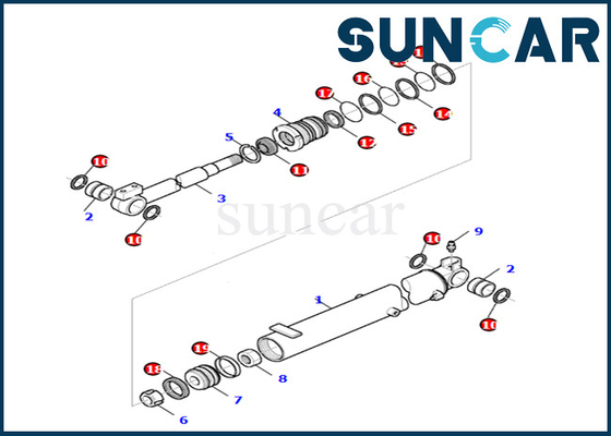 Komatsu Bom Silindir Conta Kiti 878000665 Bom Silindiri Değiştirme Kiti PC27R-8'e Uyar