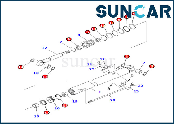 Komatsu 707-98-24170 7079824170 Bom Silindir Contası Tamir Takımı BR200T-1'e Uyar BR200T-1 BR200T-1A
