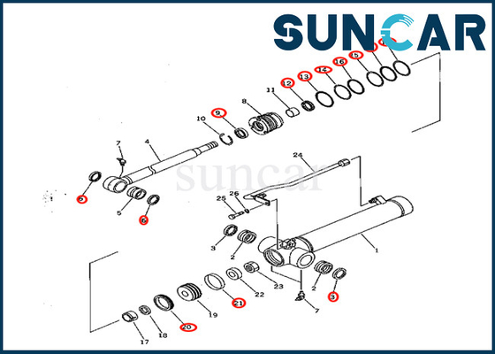 7079822080 707-98-22080 Kol Silindiri Tamir Contası Kiti Komatsu PC28UD-2 PC28UG-2 PC28UU-2'ye Uyar
