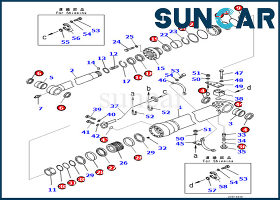 7079959680 707-99-59680 PC290LC-10 PC290NLC-10 için Komatsu Kol Silindiri Tamir Contası Kiti
