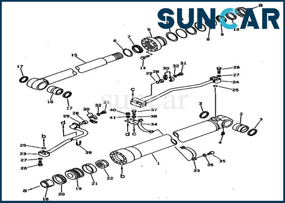 207-63-52100 Komatsu PC300-3 PC300LC-3 Ağır Ekipman için Uygulanabilir Bom Silindir Conta Kiti