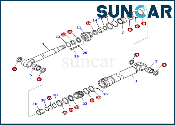 Bom Silindiri Değiştirme Kiti 721-98-00390 7219800390 Komatsu, PC290LC-10 PC290NLC-10'a Uyar