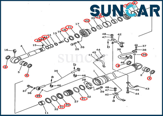 Ekskavatör Conta Takımı 207-63-02120 Denizaşırı Versiyonu İçin Kol Silindiri Tamir Takımı PC300-5 PC300LC-5 Komatsu
