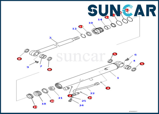 Komatsu 707-98-14370 7079814370 PC35MR-3 PC30MR-3 için Kova Silindir Servis Kiti Kova Silindir Conta Kiti