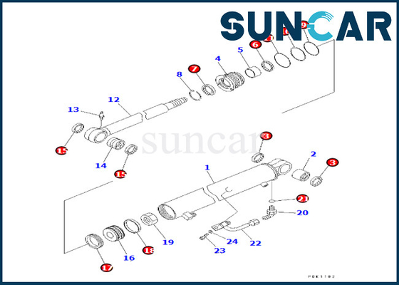 707-98-22840 7079822840 Komatsu Kol Silindir Contası Tamir Takımı PC30R-8 Kol Silindir Conta Kitine Uyar