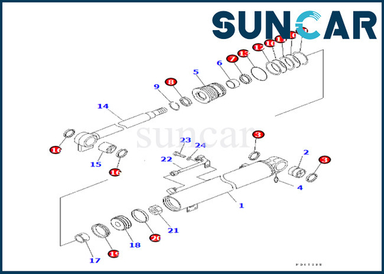 Komatsu Bom Silindiri Servis Kiti 707-98-24880 7079824880 PC30R-8 Bom Silindiri Sızdırmazlık Kiti için