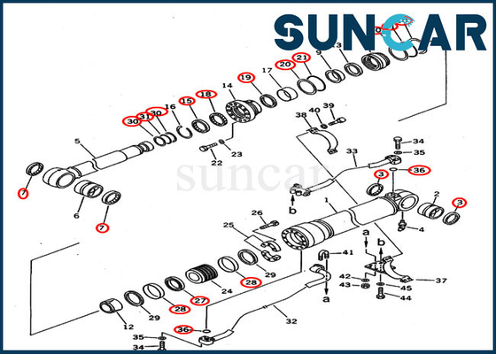 KOMATSU PC300-5 PC300LC-5 Ekskavatör için Bom Conta Kiti 207-63-02100 Hidrolik Silindir 2076302100