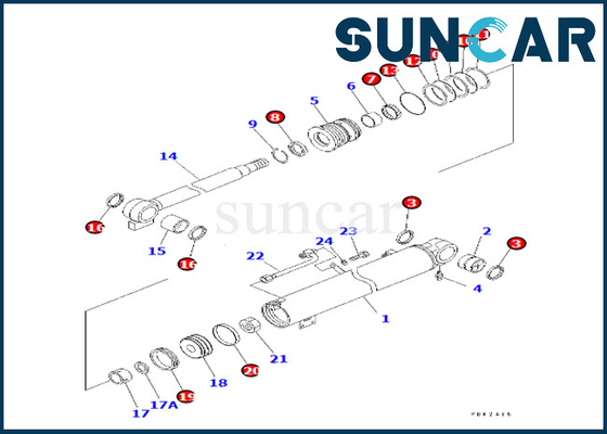 Bom Silindiri Servis Conta Kiti Komatsu 7079829600 707-98-29600 PC30R-8 için Bom Silindiri Conta Kiti PC35R-8