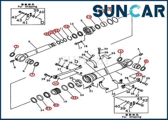 207-63-02130 Kova Silindir Tamir Takımı Conta Kiti Yurtdışı Versiyonu İçin Komatsu PC300-5 PC310LC-5 Modelleri