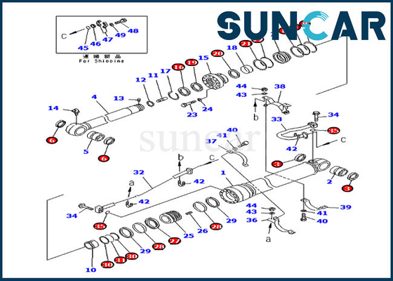 707-99-67280 Kol Yağ Keçesi Kiti PC300-6 PC300-6Z Komatsu Ekskavatör Servis Kiti için Hidrolik Silindir