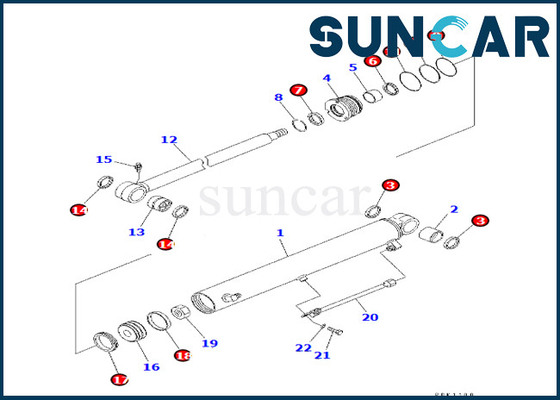 Bom Salıncak Conta Kiti 7079824900 707-98-24900 CD30R-1 PC30R-8 PC35R-8 için Boşaltma Silindiri Conta Kiti