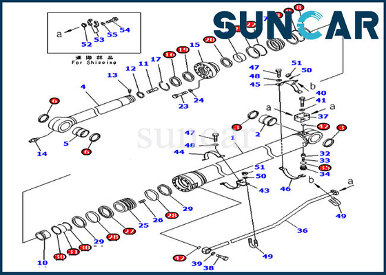 Ekskavatör Parçaları 707-99-67095 PC300-7 Komatsu Yedek Conta Kiti için Kol Silindiri Servis Kiti