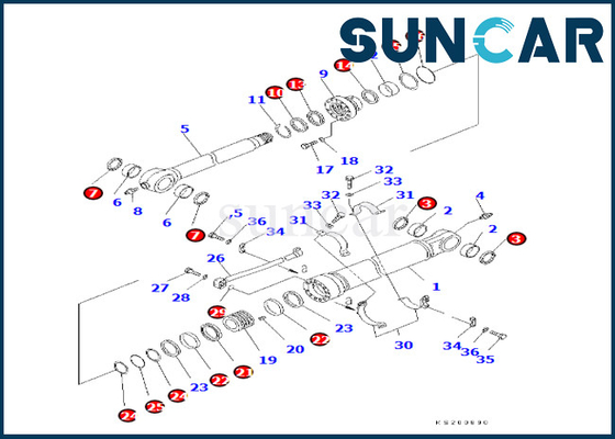 7079958450 707-99-58450 Kova Silindiri Değiştirme Kiti Komatsu PC350LC/NLC-8K PC450LC-8K