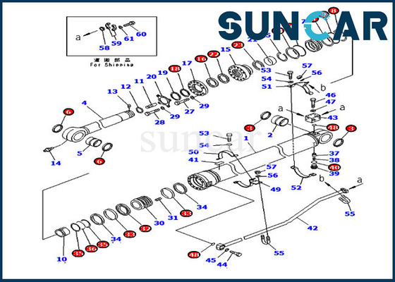 707-99-72280 Kol Conta Takımı Yurtdışı Versiyonu 7079972280 PC300-7 Komatsu Silindir Tamir Takımları