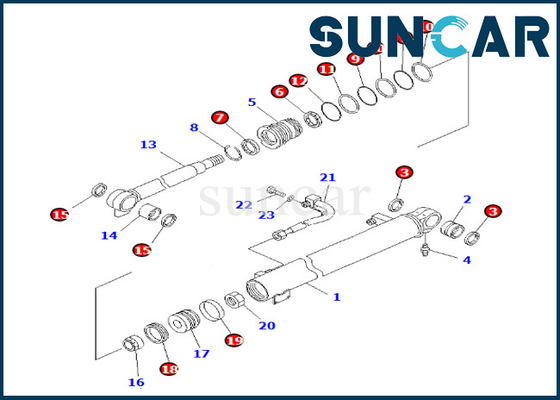 707-98-24281 7079824281 Bom Silindiri Sızdırmazlık Kiti Komatsu PC35MR-1 PC35MRX-1A Bom Silindiri Servis Kiti