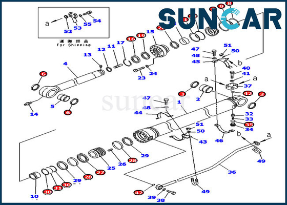 Ekskavatör Servis Kiti 707-99-72300 Komatsu PC300LC-7 PC350LC-7 Modelleri İçin Hidrolik Silindir Conta Takımı