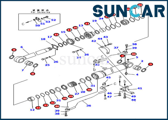 Bom Sızdırmazlık Kiti 707-99-59360 Ekskavatör Yağ Keçesi Kiti Hidrolik Silindir PC300-7 Komatsu İçin Uyar