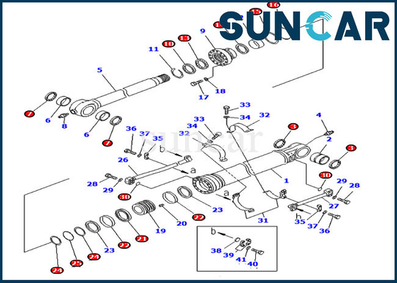 707-99-58095 7079958095 Komatsu PC300-7 Ağır Ekipman Servis Parçaları için Kova Silindir Conta Kiti